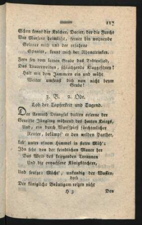 3. B. 2. Ode. Lob der Tapferkeit und Tugend
