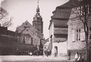 Wettin. Blick zur Stadtkirche St. Nikolai