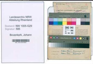 Entnazifizierung Johann Bovenkerk , geb. 01.03.1899 (Bahnhofsvorsteher)