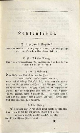 Versuch eines vollkommen consequenten Systems der Mathematik, 2. Lehrbuch der niedern Analysis : Zweyter Theil, Algebra und Analysis des Endlichen enthaltend