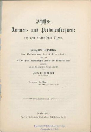 Schiffs-, Tonnen- und Personenfrequenz auf dem atlantischen Ozean
