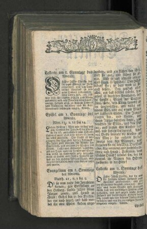[Collecte am 1. Sonntage des Advents. - Evang. am Sonntage nach der Himmelfahrt Christi.]