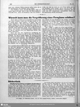 Wieweit kann man die Vergrößerung eines Fernglases erhöhen?