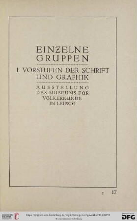 I. Einzelne Gruppen