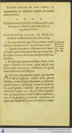 Vaticinium Esaiæ LIII. De Passione Christi