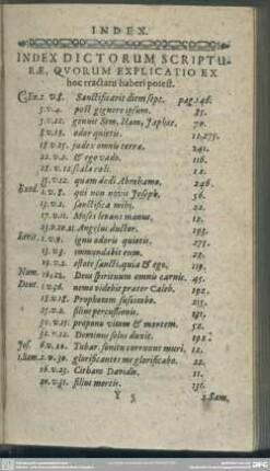 Index Dictorum Scripturae, Quorum Explicatio Ex hoc tractatu haberi potest