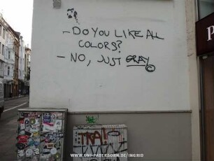 - DO YOU LIKE ALL COLORS? | - NO, JUST GRAY {COPYRIGHT}