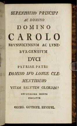 Serenissimo principi ac domino domino Carolo ...