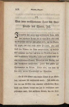 VI. Von dem verschiedenen Tone der Aussprache des Worts, Ich