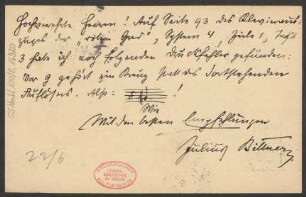 Brief an B. Schott's Söhne : 20.06.1907