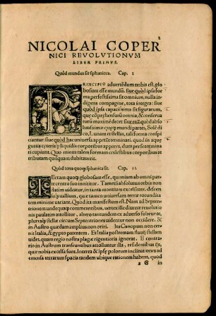 Nicolai Copernici Revolutionum Liber Primus.