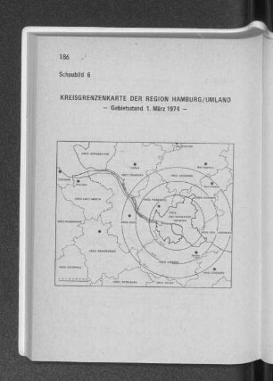 Schaubild 6: Kreisgrenzenkarte der Region Hamburg/Umland - Gebietsstand 1. März 1974 -