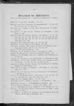 Verzeichnis der Schriftsteller.