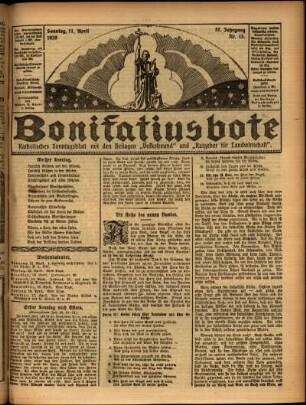 Erste Ausgabe vom Sonntag, den 11. April 1920.