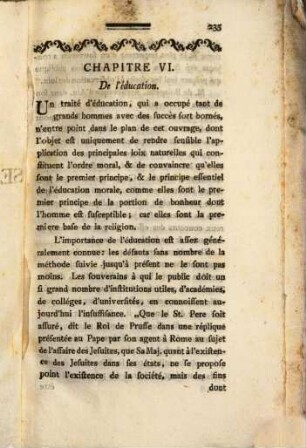 L' Ordre Moral, ou le Développement des Principales Loix De La Nature : qui constituent la Beauté de l'Ordre Moral et leur Application à ce qui dans les Moeurs intéresse le plus l'humanité