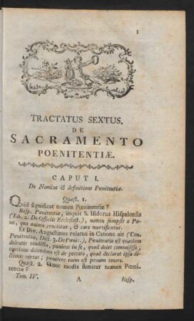 Tractatus Sextus. De Sacramento Poenitentiae.