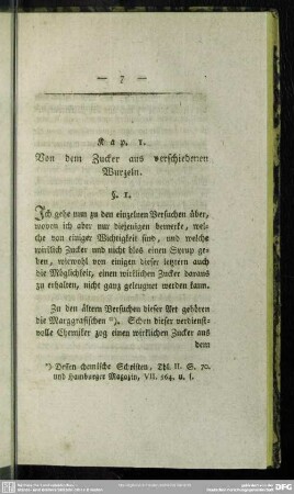 Kap. 1. Von dem Zucker aus verschiedenen Wurzeln