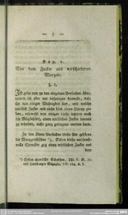 Kap. 1. Von dem Zucker aus verschiedenen Wurzeln