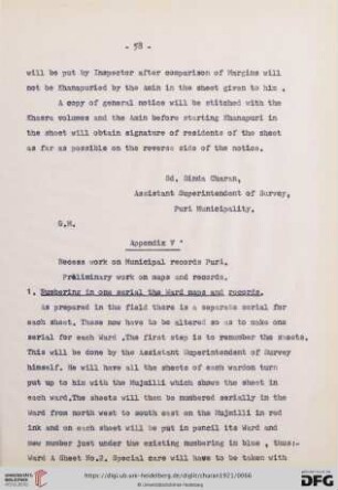 Appendix V, Copy of notifications