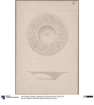 Taufbecken mit Relief