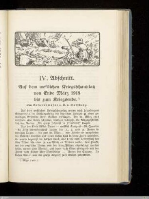 IV. Abschnitt: Auf dem westlichen Kriegsschauplatz