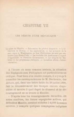 Chapitre VII. Les débuts d'une république
