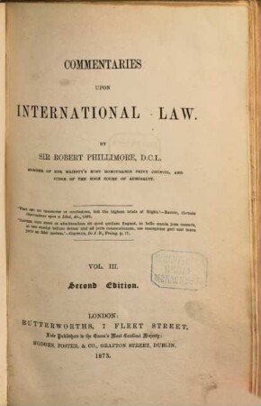 Commentaries upon international law, 3
