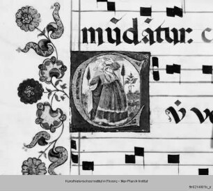 Antiphonar A : Historisierte Initiale C: Alttestamentarische Person