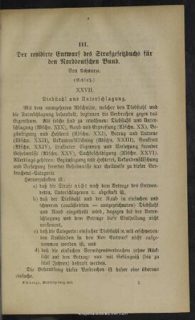 III. Der revidirte Entwurf des Strafgesetzbuchs für den Norddeutschen Bund : (Schluß)