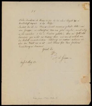 Brief von Ludwig Emil Grimm an Karl Carvacchi