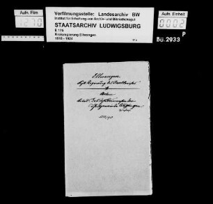 Schuldenwesen der Gesamt-, Teil- und Schulgemeinde Zipplingen sowie der Teilgemeinden Sechtenhausen und Wössingen