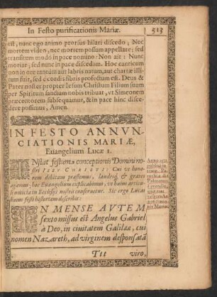 In Festo Annunciationis Mariae, Evangelium Lucae 1.