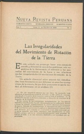 Las Irregularidades del Movimiento de Rotación de la Tierra