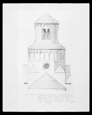 Cruas, Kirche, Vierungsturm von Osten