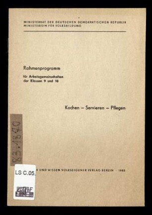 Kochen - Servieren - Pflegen