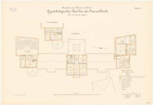 Frauenklinik der Charité, Berlin Gynäkologischer Pavillon, Um- und Erweiterungsbau: Grundriss Zwischengeschoss, 2. Obergeschoss 1:100