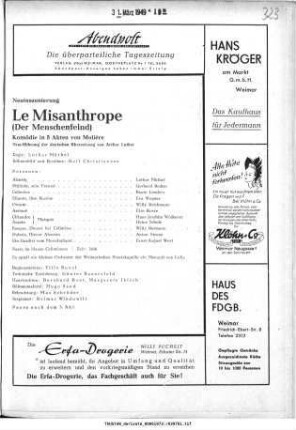 Le Misanthrope (Der Menschenfeind)