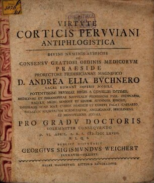 De Virtvte Corticis Pervviani Antiphlogistica