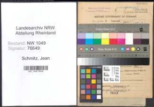 Entnazifizierung Jean Schmitz , geb. 24.04.1901 (Ingenieur)