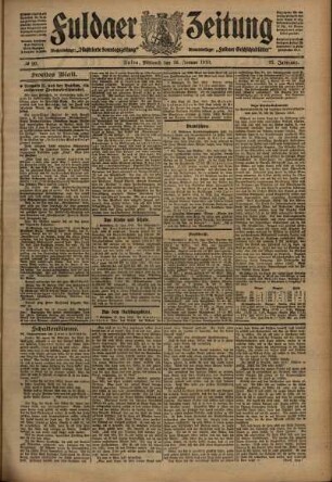 Zweite Ausgabe vom Mittwoch, den 26. Januar 1910.