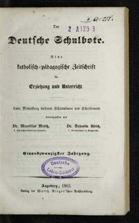21: Der Deutsche Schulbote - 21. 1862