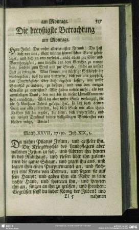 Die dreyßigste Betrachtung am Montage