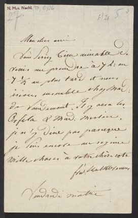 Brief an Giacomo Meyerbeer : 1827