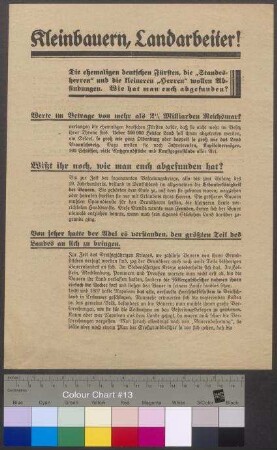 Flugblatt der SPD zum Volksentscheid für die Fürstenenteignung am 20. Juni 1926