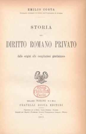 Storia del diritto romano privato dalle origini alle compilazioni giustinianee
