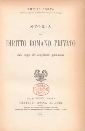 Storia del diritto romano privato dalle origini alle compilazioni giustinianee