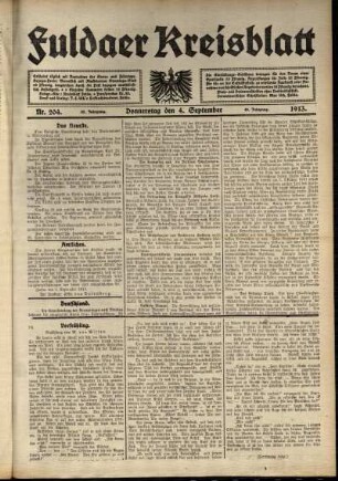 Ausgabe vom Donnerstag, den 04. September 1913.