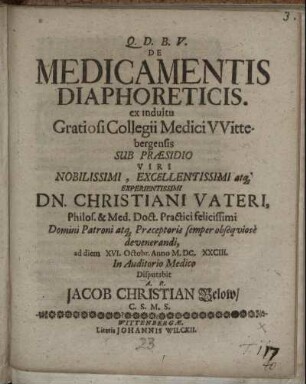 De Medicamentis Diaphoreticis