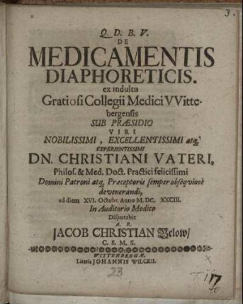 De Medicamentis Diaphoreticis