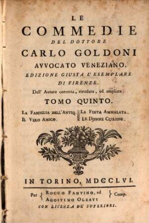 Le commedie, 5. La famiglia dell'antiquario u.a.